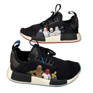 Star Wars X Adidas Sneakers Boys Sz 4.5 Black Red NMD R1 Darth Vader